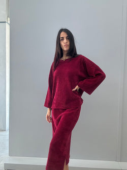 Chenille set burgundy