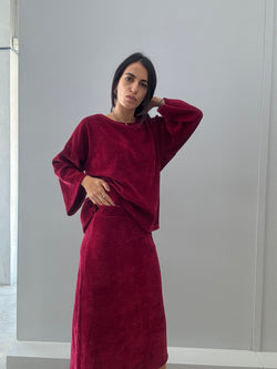 Chenille set burgundy