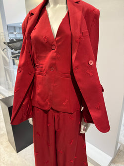 Red 3 piece suit
